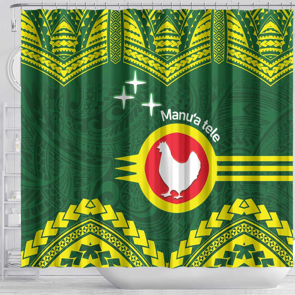 Manu'a Flag Day Shower Curtain Polynesian Pattern National Color Proud