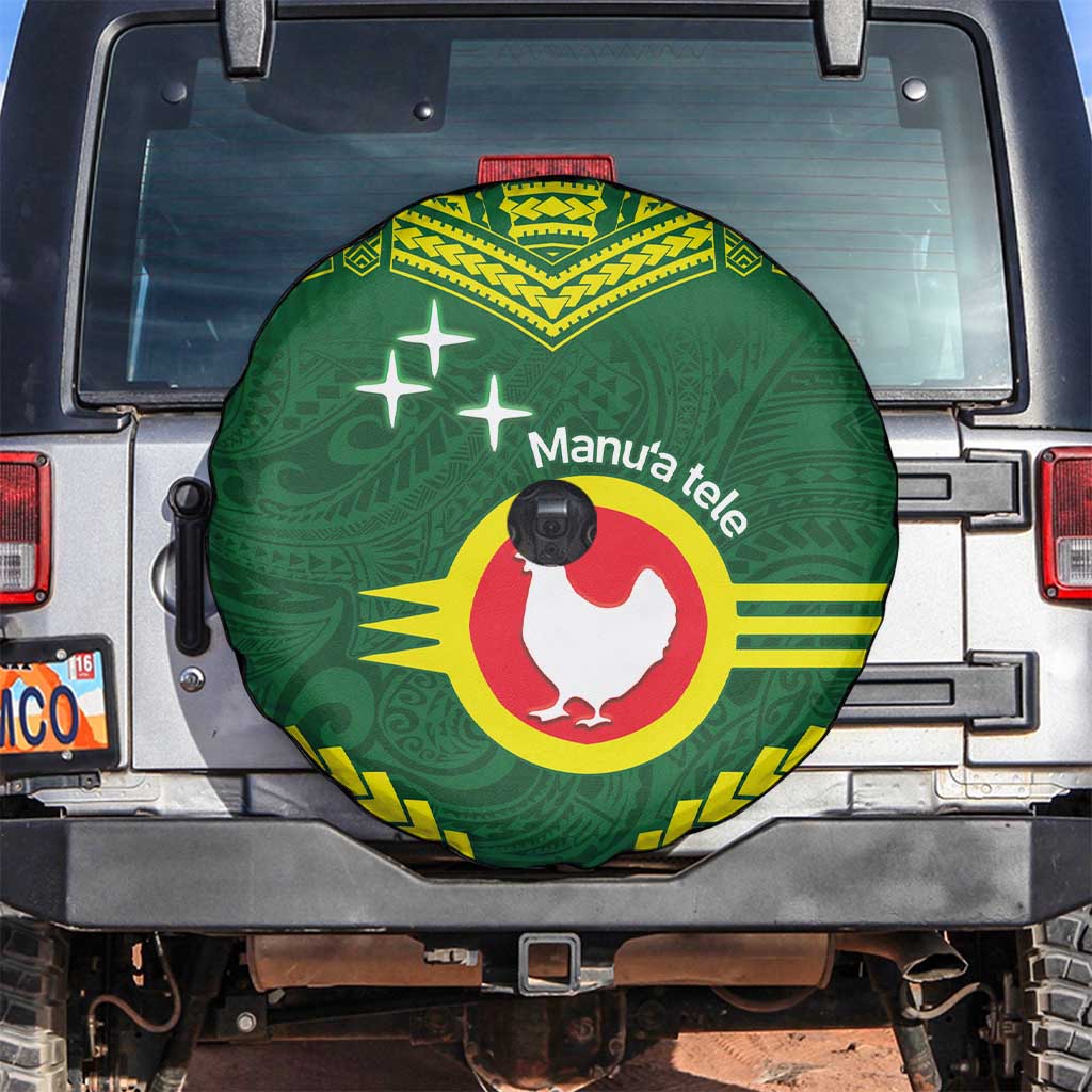 Manu'a Flag Day Spare Tire Cover Polynesian Pattern National Color Proud