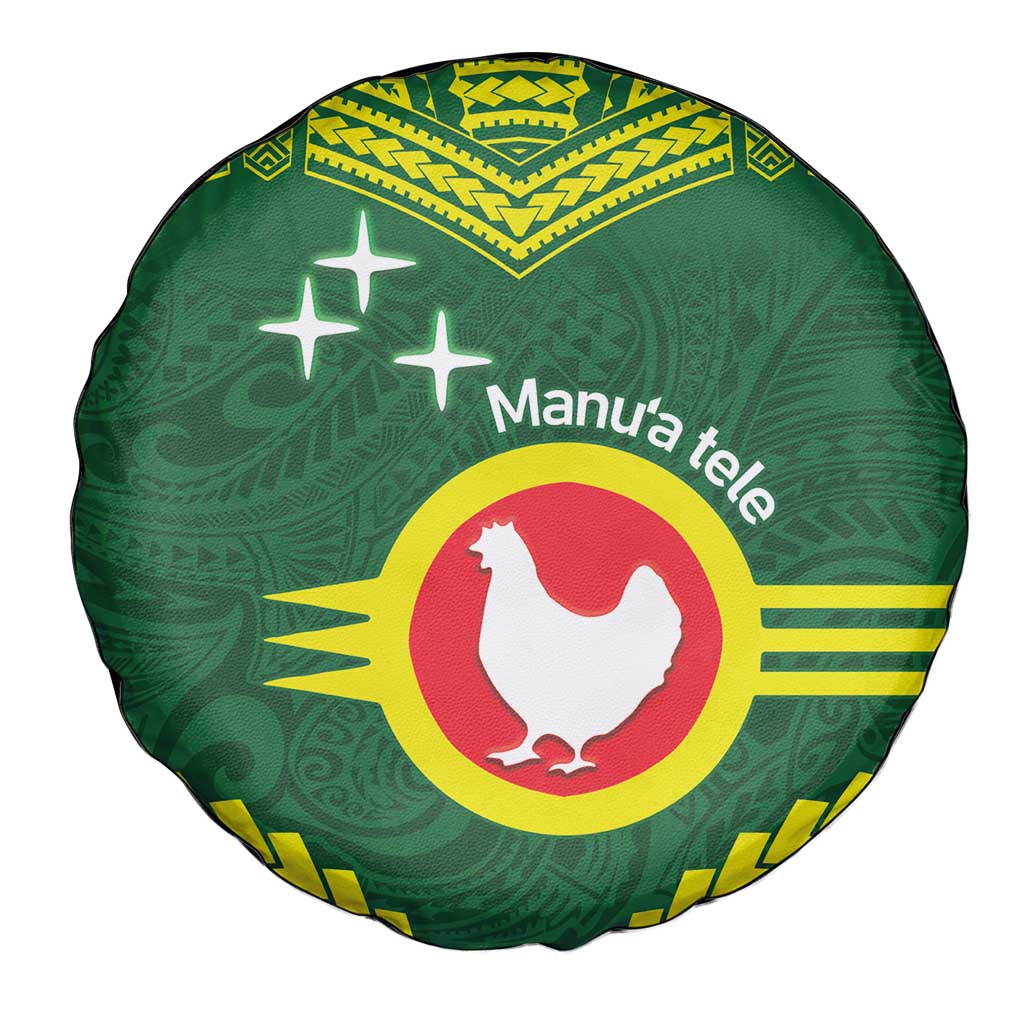 Manu'a Flag Day Spare Tire Cover Polynesian Pattern National Color Proud