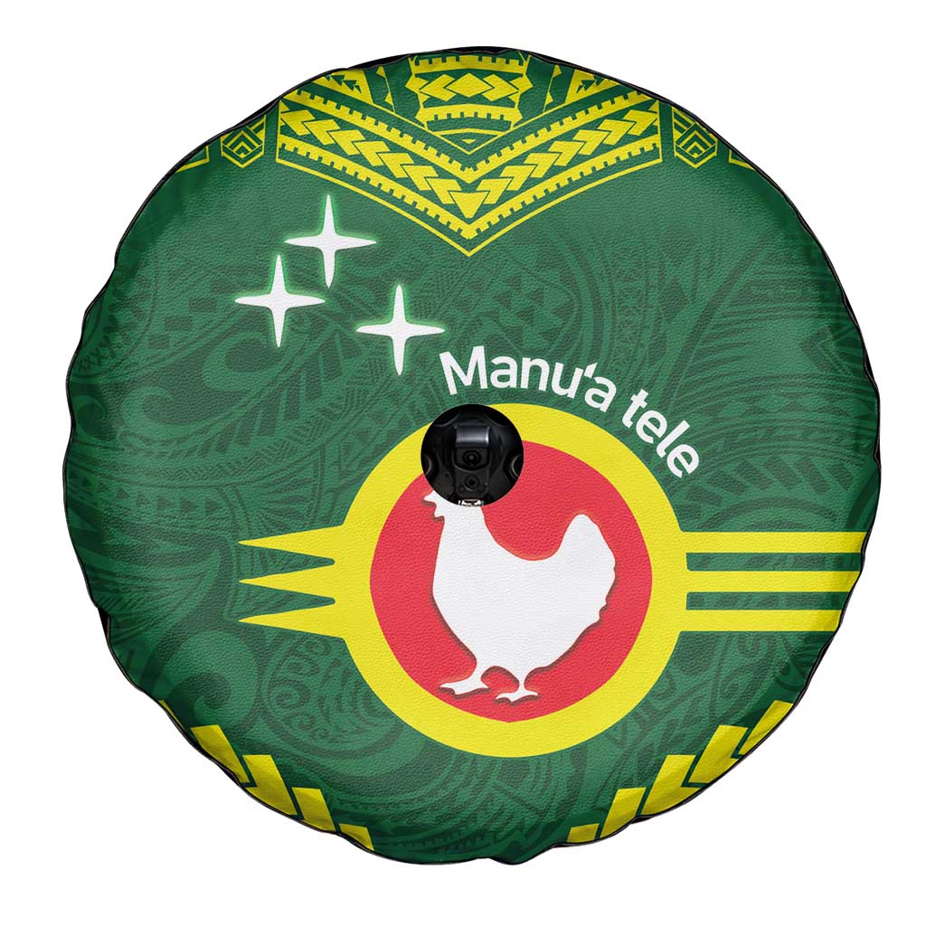 Manu'a Flag Day Spare Tire Cover Polynesian Pattern National Color Proud