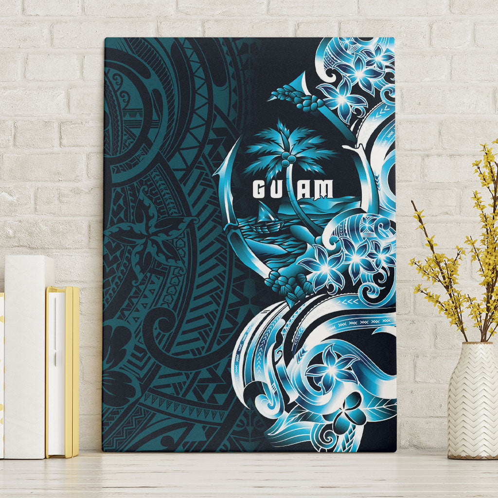 Asut Guam Chamorro Canvas Wall Art Guahan Seal Tattoo LT14 Without Frame Blue - Polynesian Pride
