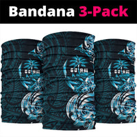 Asut Guam Chamorro Neck Gaiter Guahan Seal Tattoo LT14 package One Size: 25*50cm Blue - Polynesian Pride