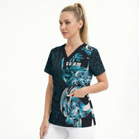 Asut Guam Chamorro Scrub Top Guahan Seal Tattoo LT14 - Polynesian Pride