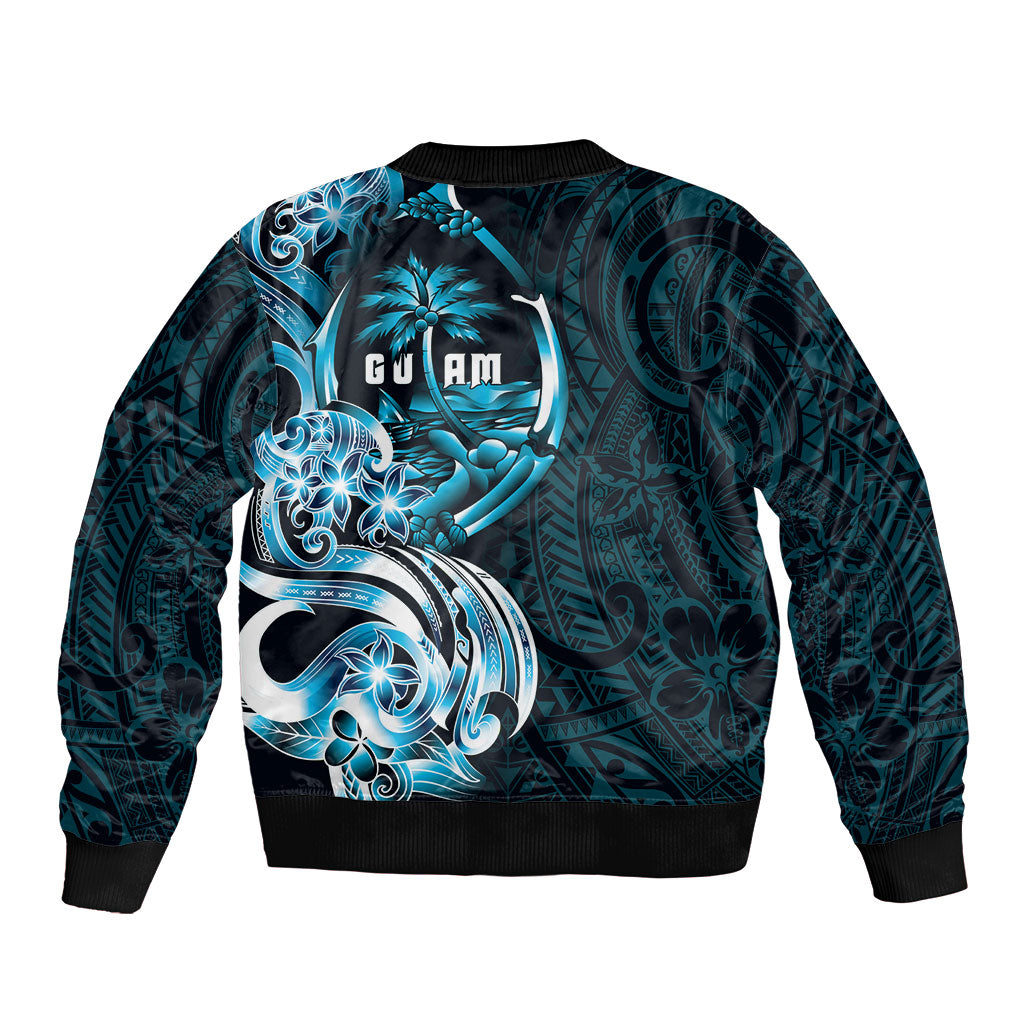 Asut Guam Chamorro Sleeve Zip Bomber Jacket Guahan Seal Tattoo LT14 - Polynesian Pride