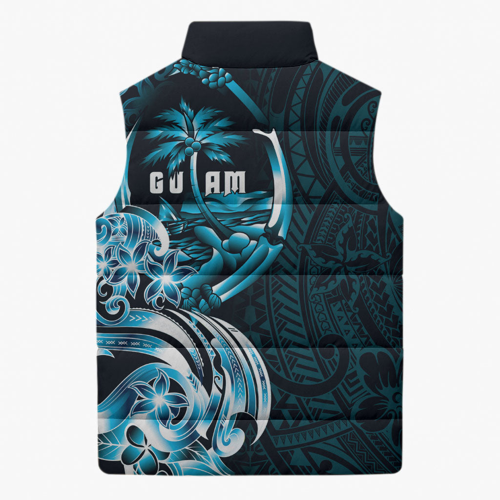 Asut Guam Chamorro Sleeveless Puffer Jacket Guahan Seal Tattoo LT14 - Polynesian Pride