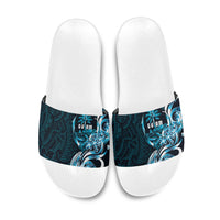 Asut Guam Chamorro Slide Sandals Guahan Seal Tattoo LT14 Blue - Polynesian Pride