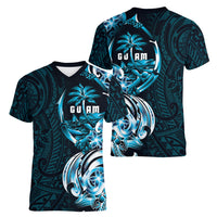 Asut Guam Chamorro Women V-Neck T-Shirt Guahan Seal Tattoo LT14 - Polynesian Pride