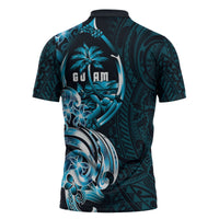 Asut Guam Chamorro Zipper Polo Shirt Guahan Seal Tattoo LT14 - Polynesian Pride