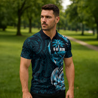 Asut Guam Chamorro Zipper Polo Shirt Guahan Seal Tattoo LT14 - Polynesian Pride