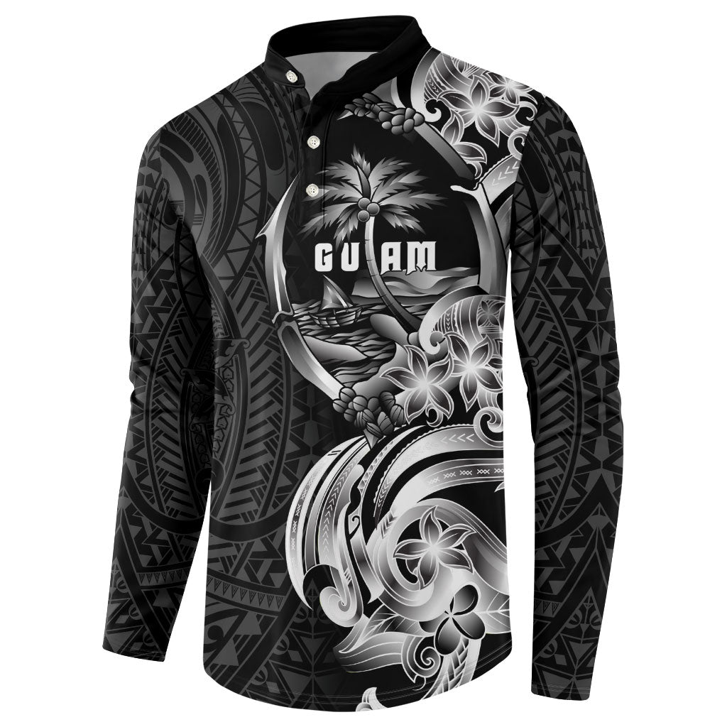 Attelong Guam Chamorro Button Sweatshirt Guahan Seal Tattoo LT14 - Polynesian Pride
