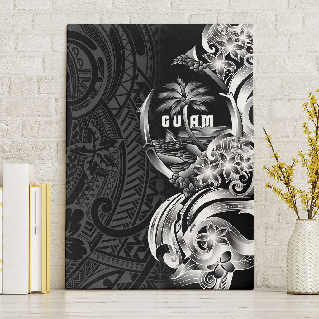 Attelong Guam Chamorro Canvas Wall Art Guahan Seal Tattoo LT14 Without Frame Black - Polynesian Pride