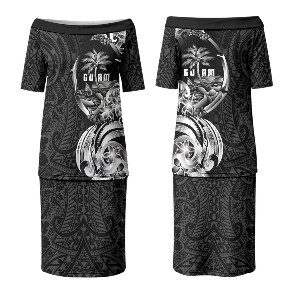 Attelong Guam Chamorro Couples Matching Puletasi and Hawaiian Shirt Guahan Seal Tattoo LT14 - Polynesian Pride
