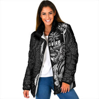 Attelong Guam Chamorro Padded Jacket Guahan Seal Tattoo LT14 Women Black - Polynesian Pride