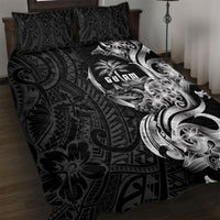 Attelong Guam Chamorro Quilt Bed Set Guahan Seal Tattoo LT14 Black - Polynesian Pride