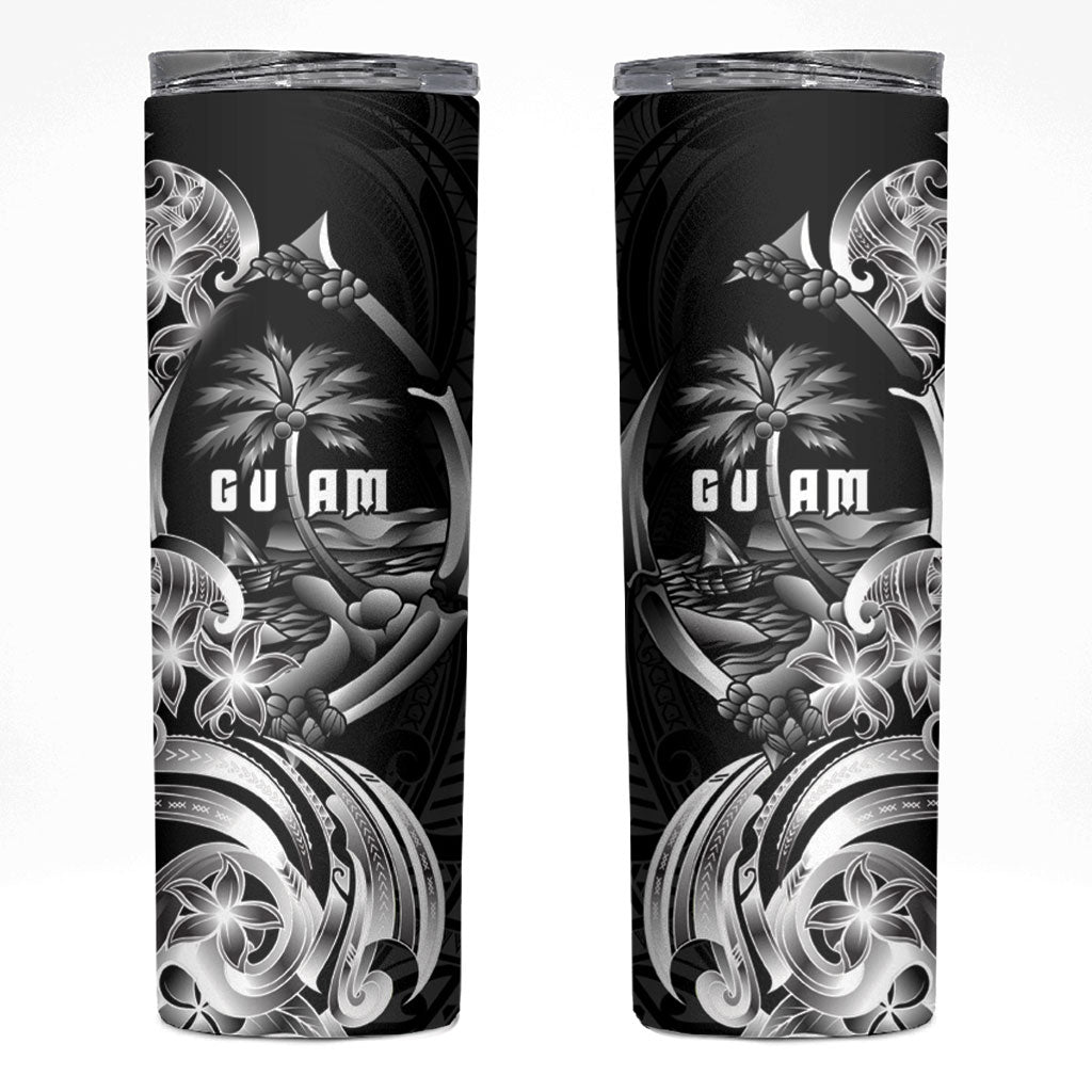 Attelong Guam Chamorro Skinny Tumbler Guahan Seal Tattoo LT14 Black - Polynesian Pride