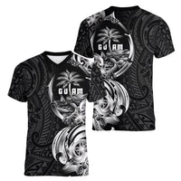 Attelong Guam Chamorro Women V-Neck T-Shirt Guahan Seal Tattoo LT14 - Polynesian Pride