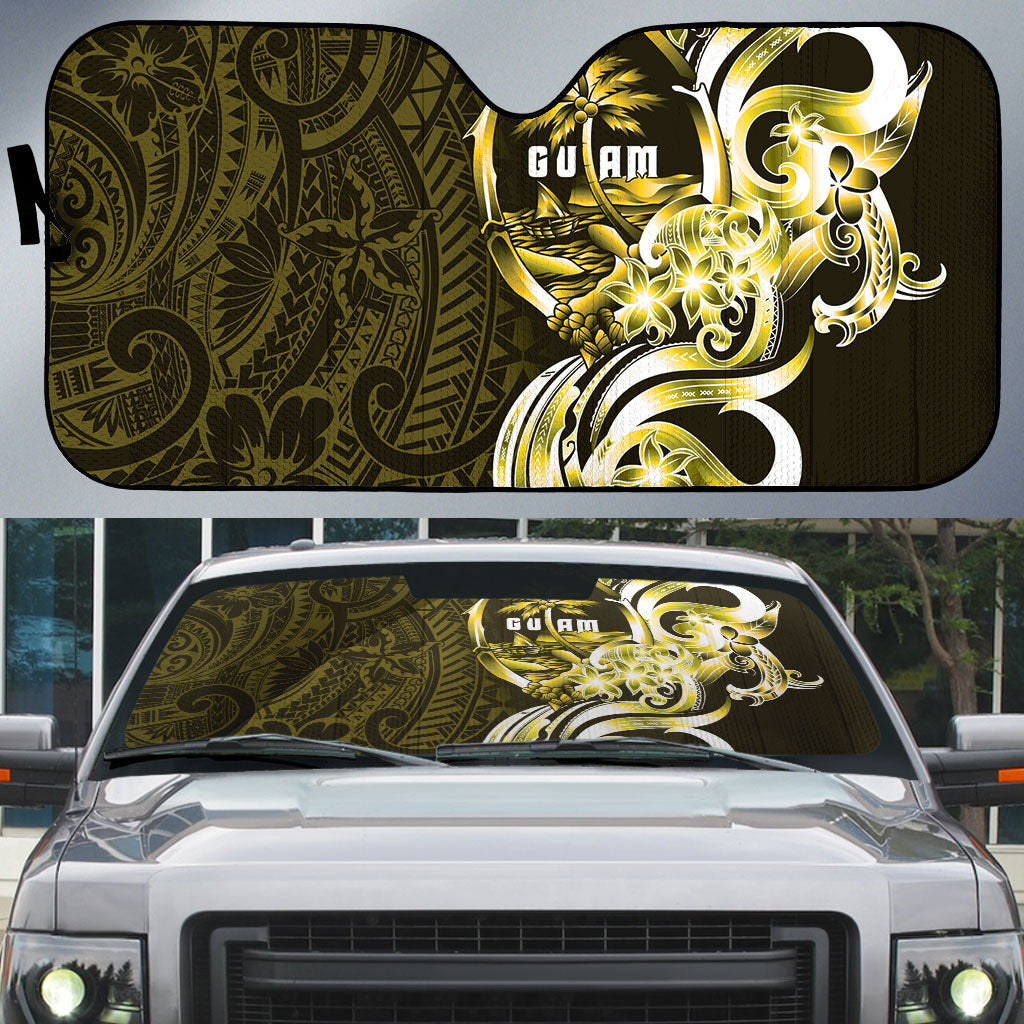 Amariyu Guam Chamorro Auto Sun Shade Guahan Seal Tattoo LT14 Yellow - Polynesian Pride