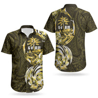 Amariyu Guam Chamorro Couples Matching Short Sleeve Bodycon Dress and Hawaiian Shirt Guahan Seal Tattoo LT14 - Polynesian Pride