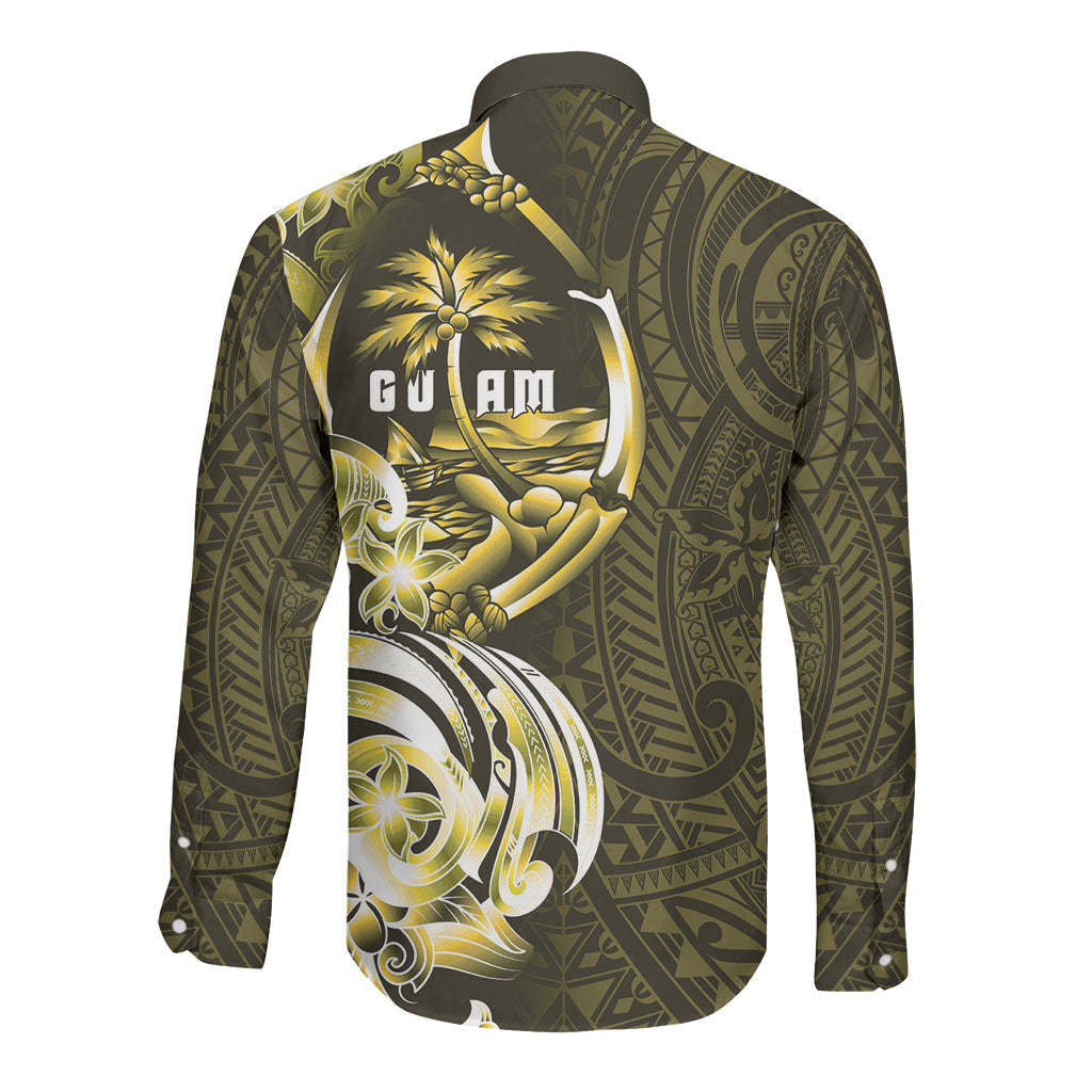 Amariyu Guam Chamorro Long Sleeve Button Shirt Guahan Seal Tattoo LT14 - Polynesian Pride