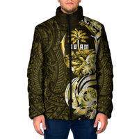 Amariyu Guam Chamorro Padded Jacket Guahan Seal Tattoo LT14 Men Yellow - Polynesian Pride