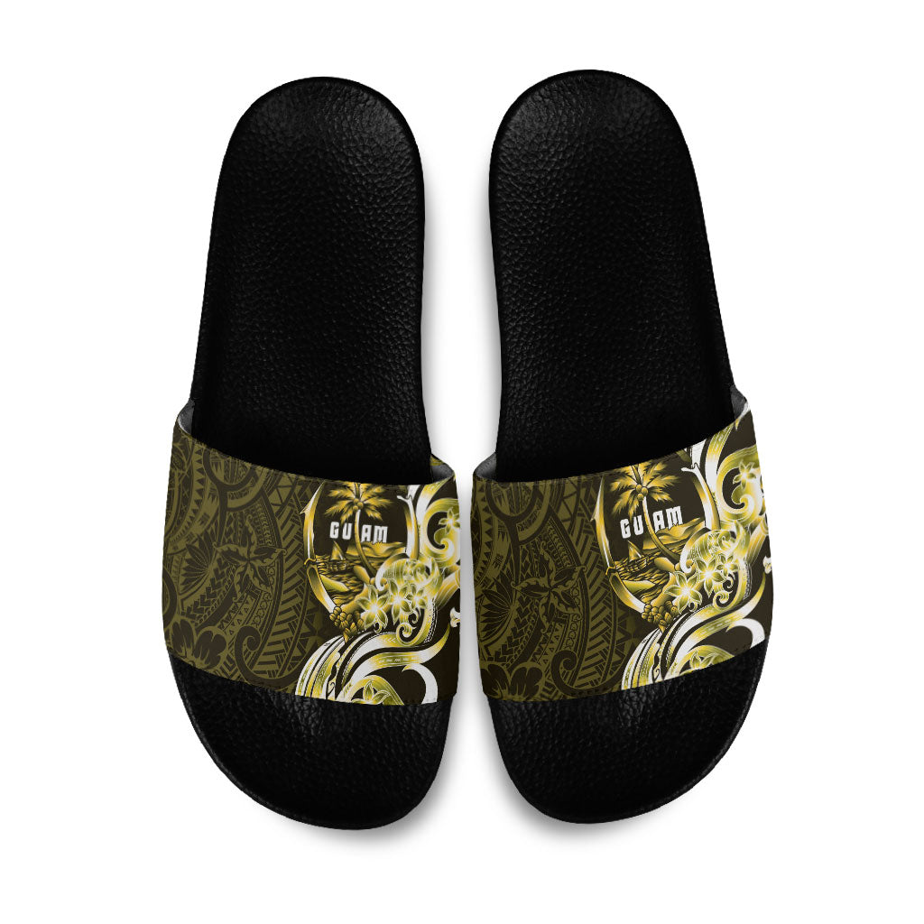 Amariyu Guam Chamorro Slide Sandals Guahan Seal Tattoo LT14 Yellow - Polynesian Pride