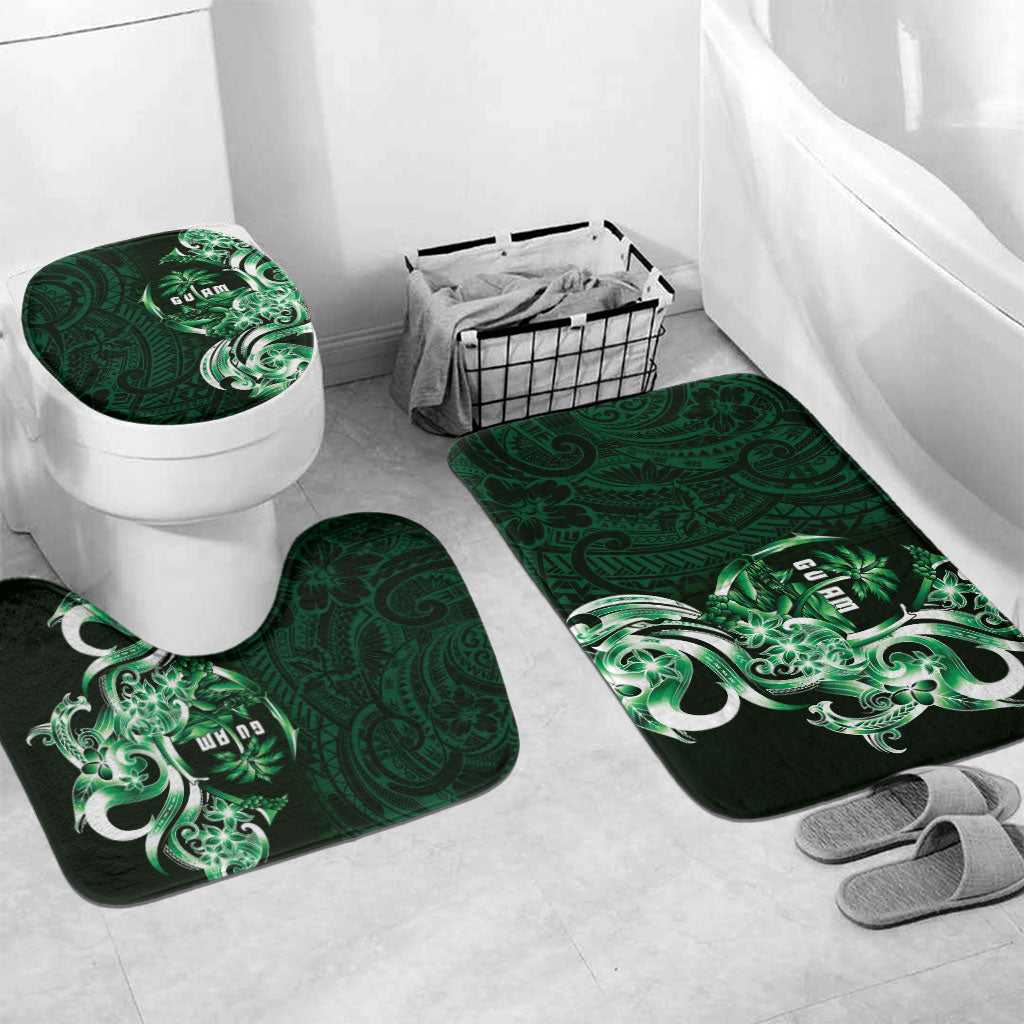 Betde Guam Chamorro Bathroom Set Guahan Seal Tattoo LT14 Mat Set Only (3 pcs) One Size Green - Polynesian Pride