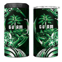 Betde Guam Chamorro 4 in 1 Can Cooler Tumbler Guahan Seal Tattoo LT14 One Size: 16 oz Green - Polynesian Pride