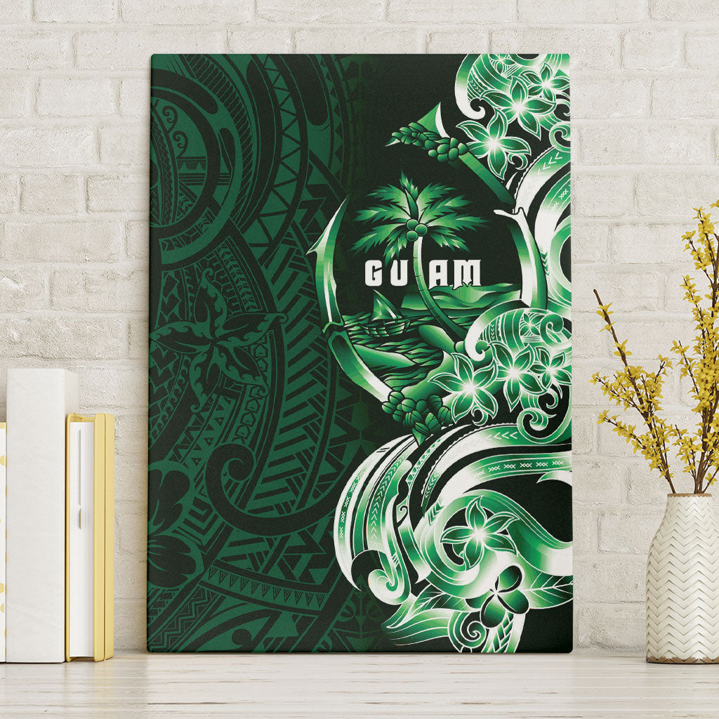 Betde Guam Chamorro Canvas Wall Art Guahan Seal Tattoo LT14 Without Frame Green - Polynesian Pride