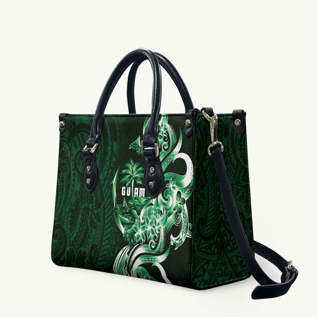 Betde Guam Chamorro Leather Bag Guahan Seal Tattoo LT14 Green - Polynesian Pride
