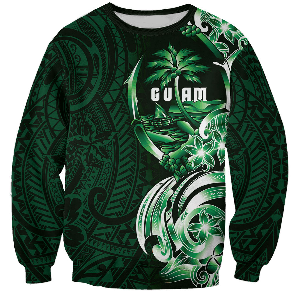 Betde Guam Chamorro Sweatshirt Guahan Seal Tattoo LT14 Unisex Green - Polynesian Pride