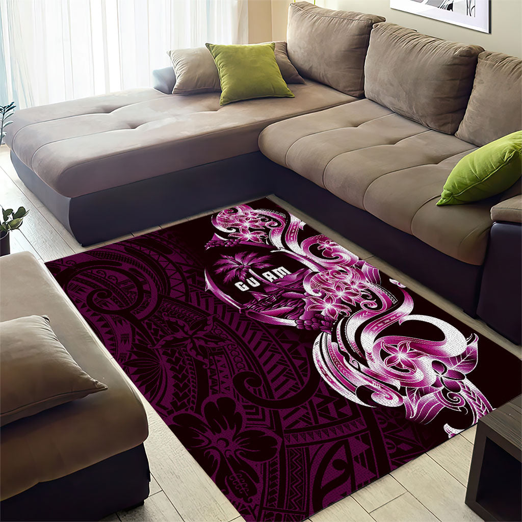Kulot Di Rosa Guam Chamorro Area Rug Guahan Seal Tattoo LT14 - Polynesian Pride