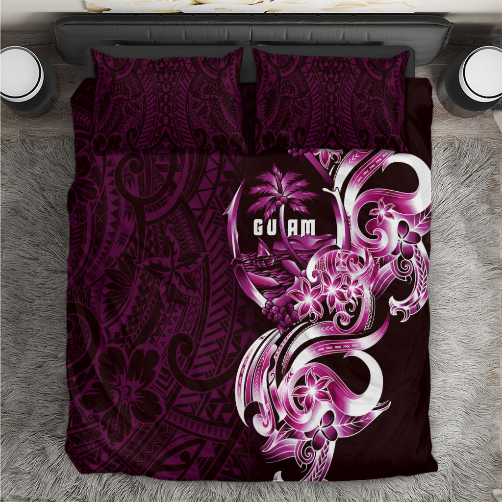 Kulot Di Rosa Guam Chamorro Bedding Set Guahan Seal Tattoo LT14 Pink - Polynesian Pride