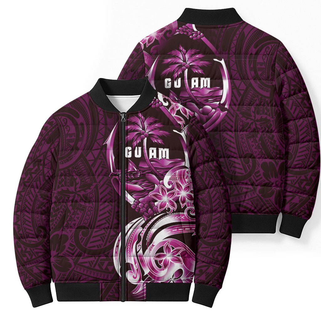 Kulot Di Rosa Guam Chamorro Bomber Puffer Jacket Guahan Seal Tattoo LT14 - Polynesian Pride