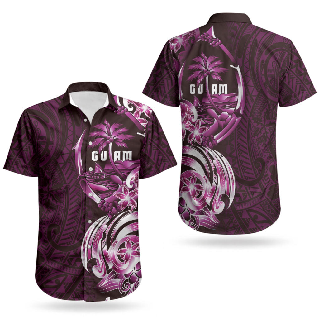 Kulot Di Rosa Guam Chamorro Couples Matching Long Sleeve Bodycon Dress and Hawaiian Shirt Guahan Seal Tattoo LT14 - Polynesian Pride