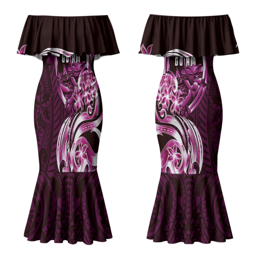 Kulot Di Rosa Guam Chamorro Couples Matching Mermaid Dress and Hawaiian Shirt Guahan Seal Tattoo LT14 - Polynesian Pride