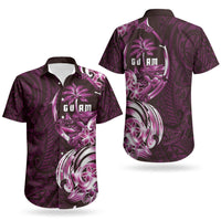 Kulot Di Rosa Guam Chamorro Couples Matching Off Shoulder Maxi Dress and Hawaiian Shirt Guahan Seal Tattoo LT14 - Polynesian Pride