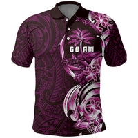 Kulot Di Rosa Guam Chamorro Polo Shirt Guahan Seal Tattoo LT14 Pink - Polynesian Pride