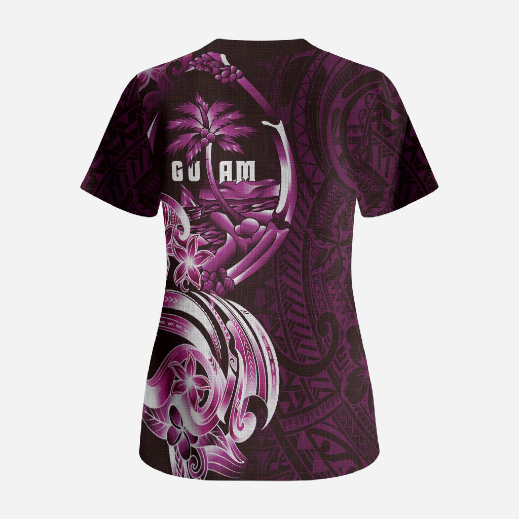 Kulot Di Rosa Guam Chamorro Scrub Top Guahan Seal Tattoo LT14 - Polynesian Pride