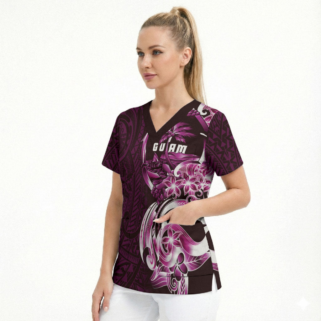Kulot Di Rosa Guam Chamorro Scrub Top Guahan Seal Tattoo LT14 - Polynesian Pride