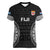 Fiji Rugby Women V Neck T Shirt 2023 Fijian Tapa Pattern World Cup Black LT14 Female Black - Polynesian Pride