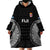 Custom Fiji Rugby Wearable Blanket Hoodie 2023 Fijian Tapa Pattern World Cup Black LT14 - Polynesian Pride