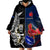 Custom New Zealand And France Rugby Wearable Blanket Hoodie All Black With Les Bleus Together 2023 World Cup LT14 - Polynesian Pride