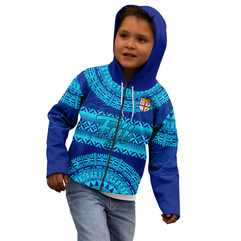 Personalised Fiji Kid Hoodie Unique Fijian Tapa Pattern With Coat Of Arms LT14 - Polynesian Pride