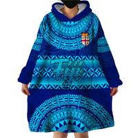 Personalised Fiji Wearable Blanket Hoodie Unique Fijian Tapa Pattern With Coat Of Arms LT14 - Polynesian Pride