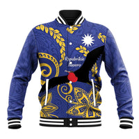 Nauru Angam Day Baseball Jacket Naoero Frigate Bird Polynesian Pattern