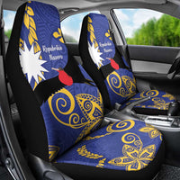 Nauru Angam Day Car Seat Cover Naoero Frigate Bird Polynesian Pattern