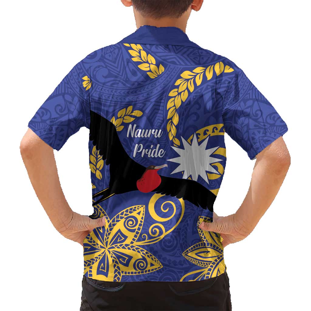 Nauru Angam Day Family Matching Tank Maxi Dress and Hawaiian Shirt Naoero Frigate Bird Polynesian Pattern