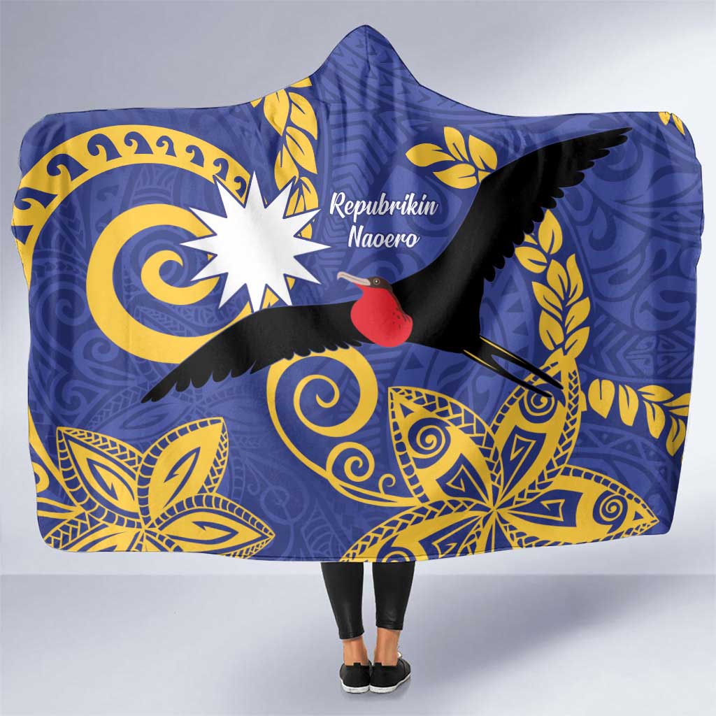 Nauru Angam Day Hooded Blanket Naoero Frigate Bird Polynesian Pattern