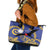 Nauru Angam Day Leather Tote Bag Naoero Frigate Bird Polynesian Pattern