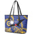 Nauru Angam Day Leather Tote Bag Naoero Frigate Bird Polynesian Pattern